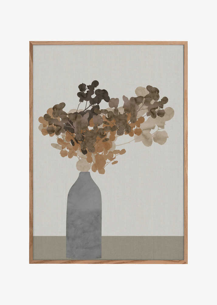 Rust Brown Dried Flowers In Vase On Table 2