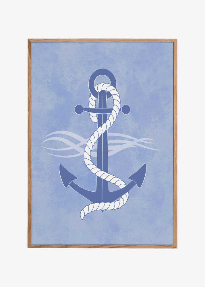 Blue Anchor Wrapped in a White Rope