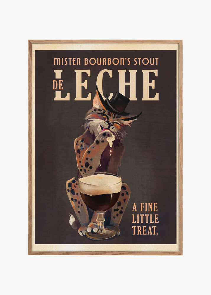 Bourbon De Leche Guinness Style Cat Art