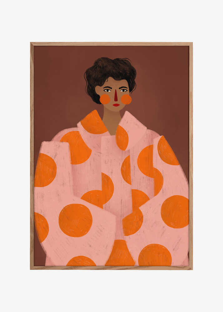 Woman With Orange Dots