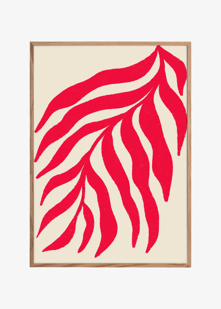 Red Silhouette Textured Branch