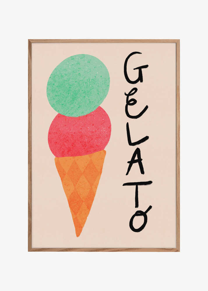 Gelato Italy Ice Cream Typography Poster