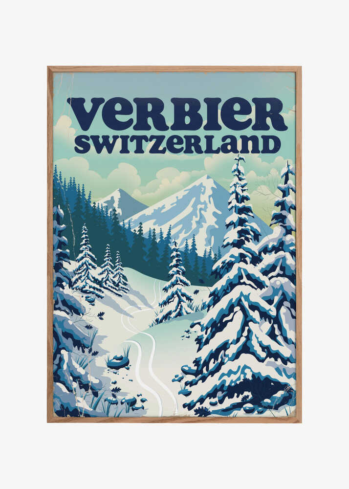 Verbier Switzerland Ski Poster
