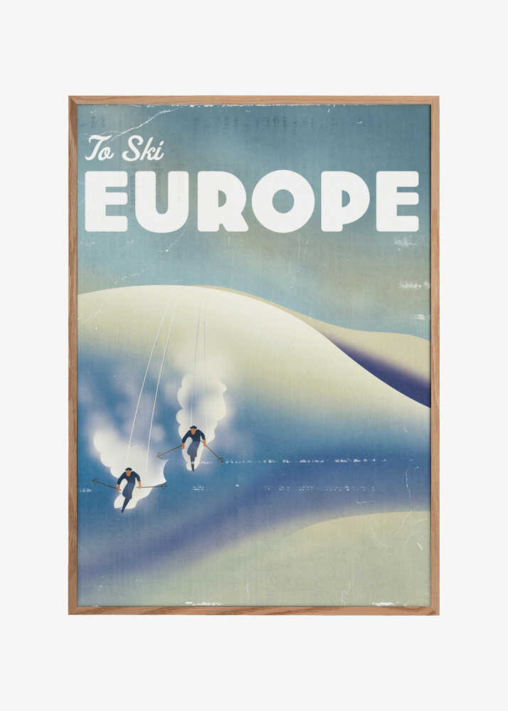 Europe To Ski Vintage Poster
