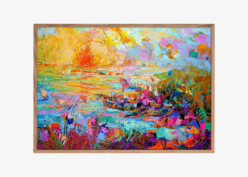 Sunset Over A Vivid Landscape