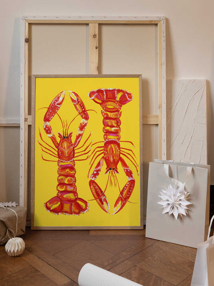 Langoustines On Yellow