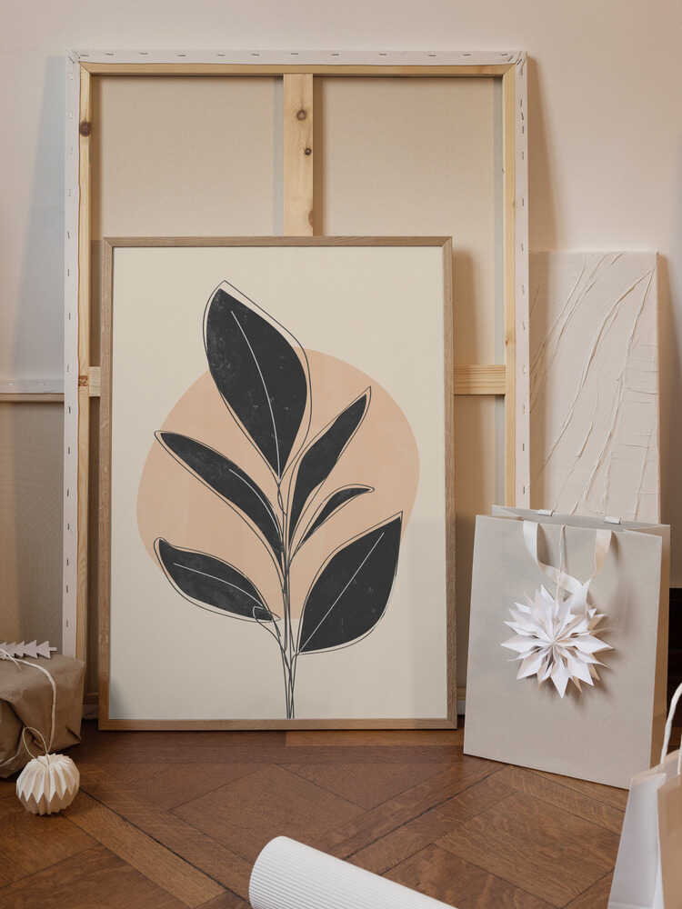 Black Abstract Plant