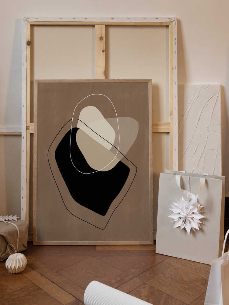 Layered Organic Shapes in Neutral Tones