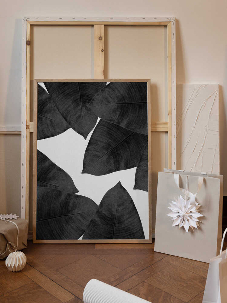 Banana Leaf Black &amp; White II