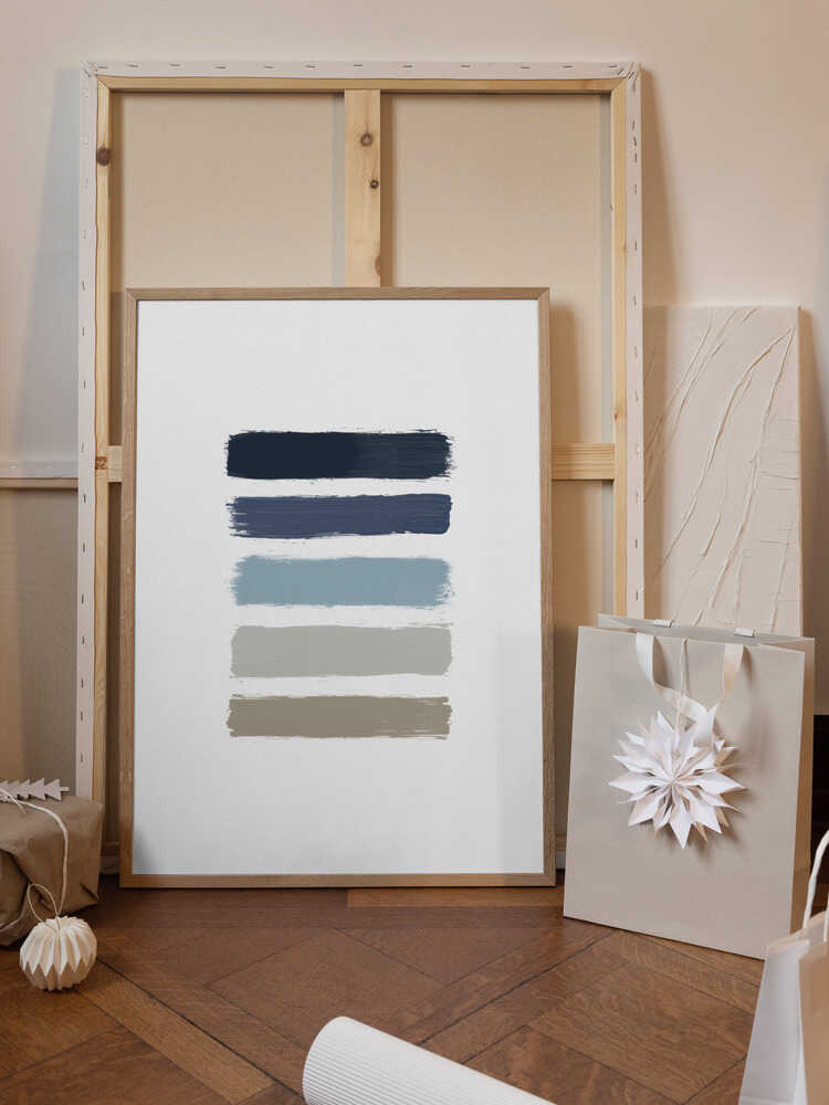 Blue & Taupe Stripes