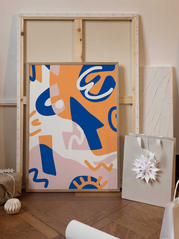 Abstract Shapes In Blue and Orange