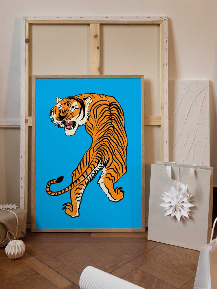 Tiger In Orange and Blue