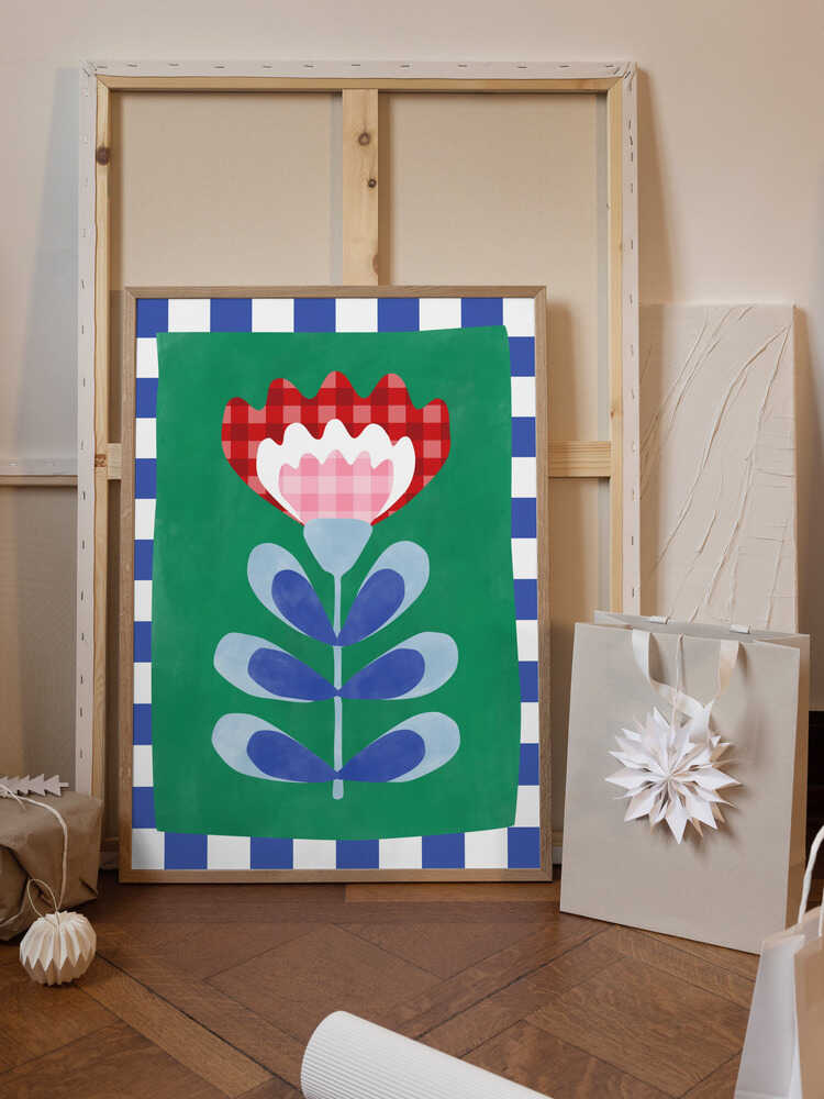 Floral Design with Bold Geometric Shapes