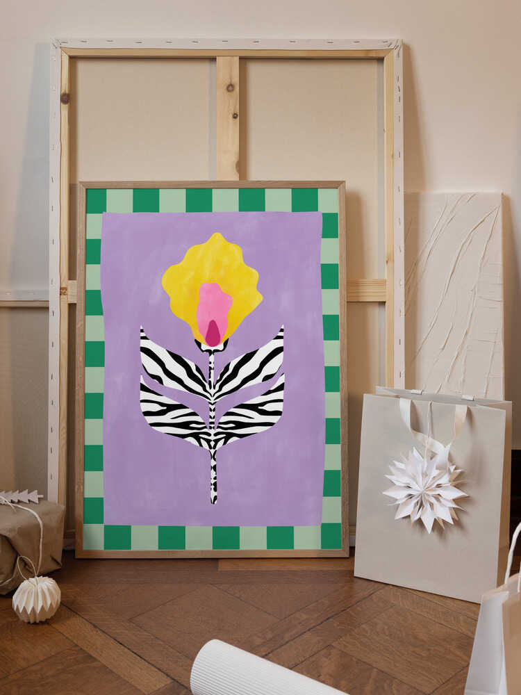 Flower with Zebra Patterned Leaves