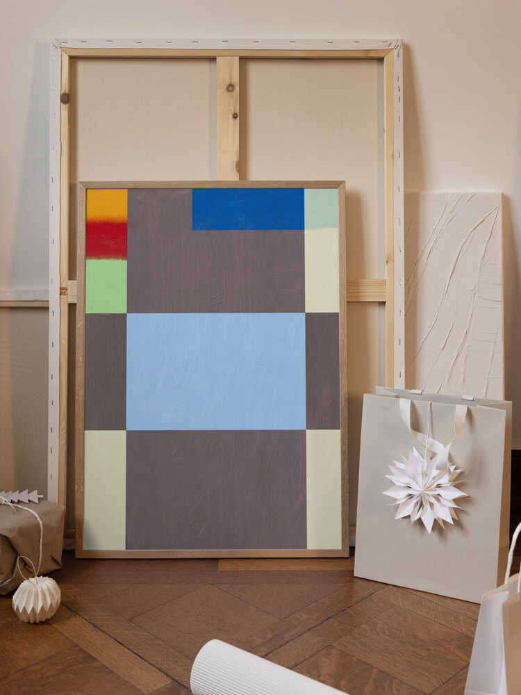 Geometric Shapes With A Muted Color Palette Of Grey