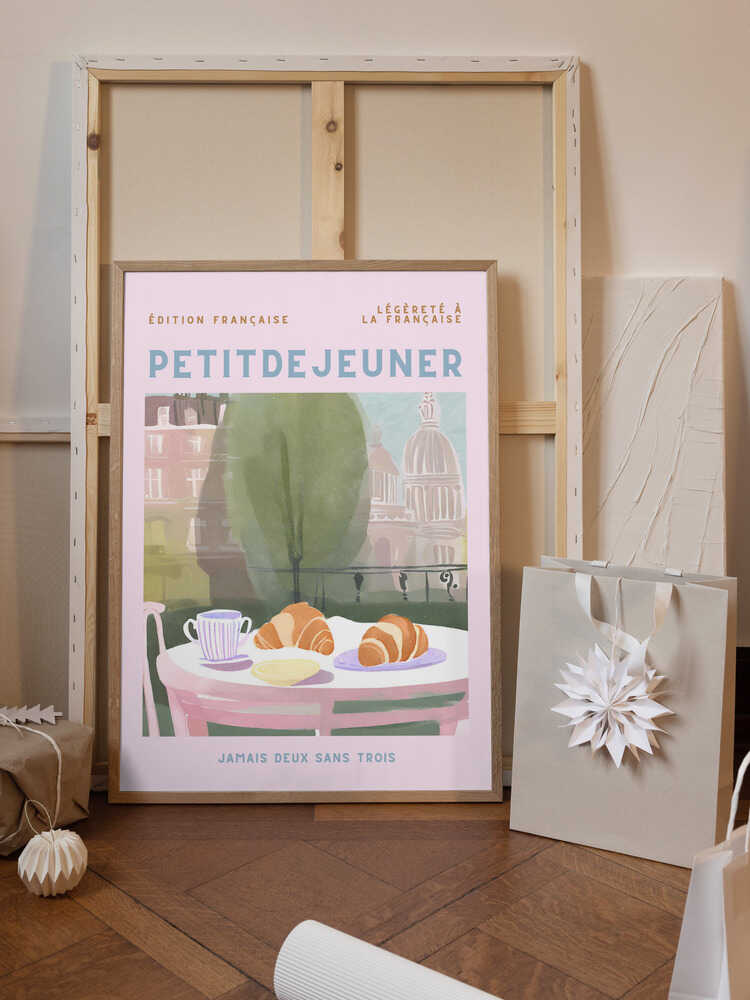 Petit Dejeuner, Croissants, Paris, Pastell