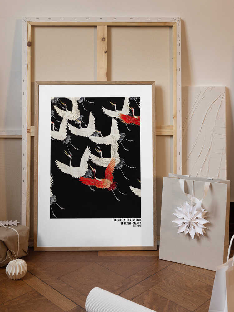 Furisode With a Myriad of Flying Cranes (1910–1920)   Japanese