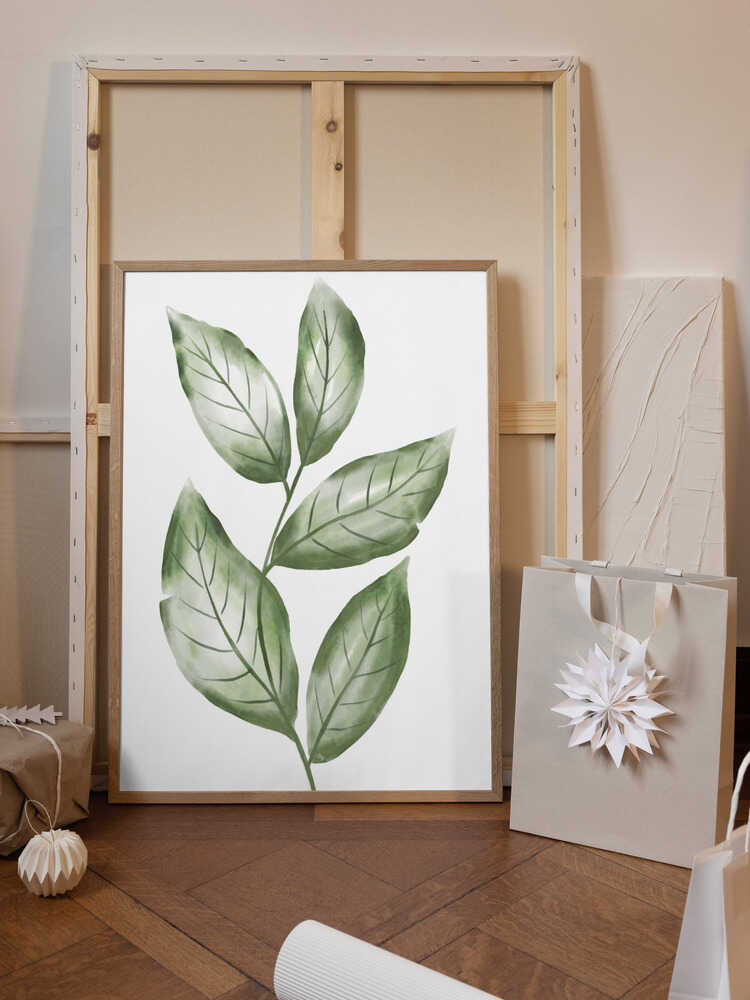 Delicate Branch with Green Leaves