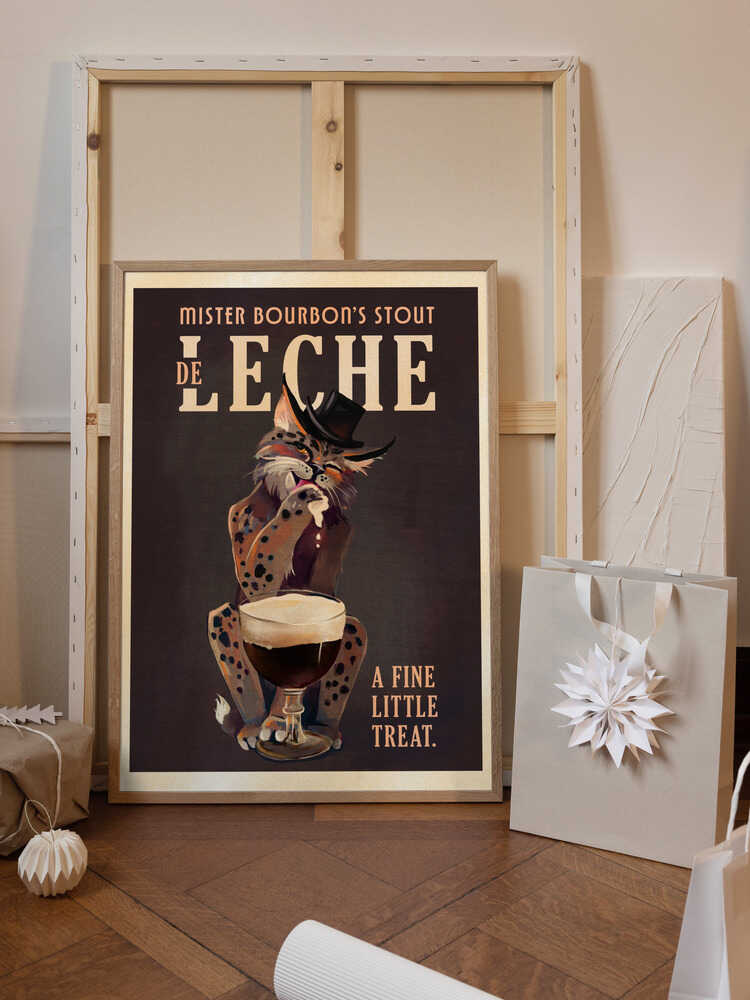 Bourbon De Leche Guinness Style Cat Art