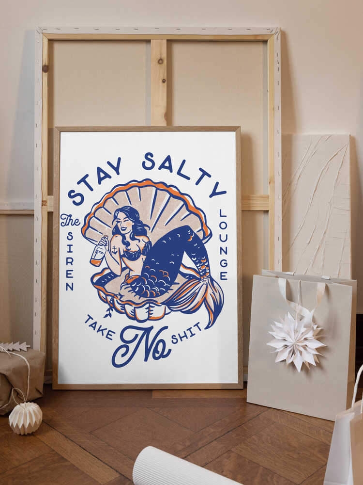 Stay Salty Siren Lounge Pin-Up Mermaid
