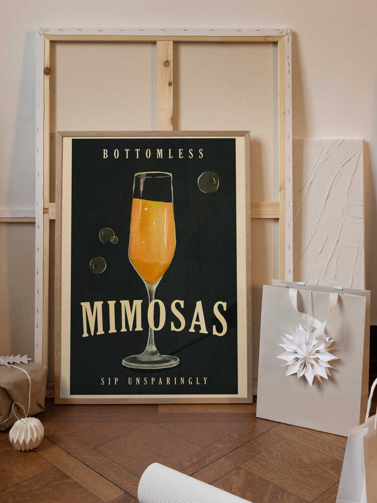 Bottomless Mimosas Art Deco Cocktail Bar Art