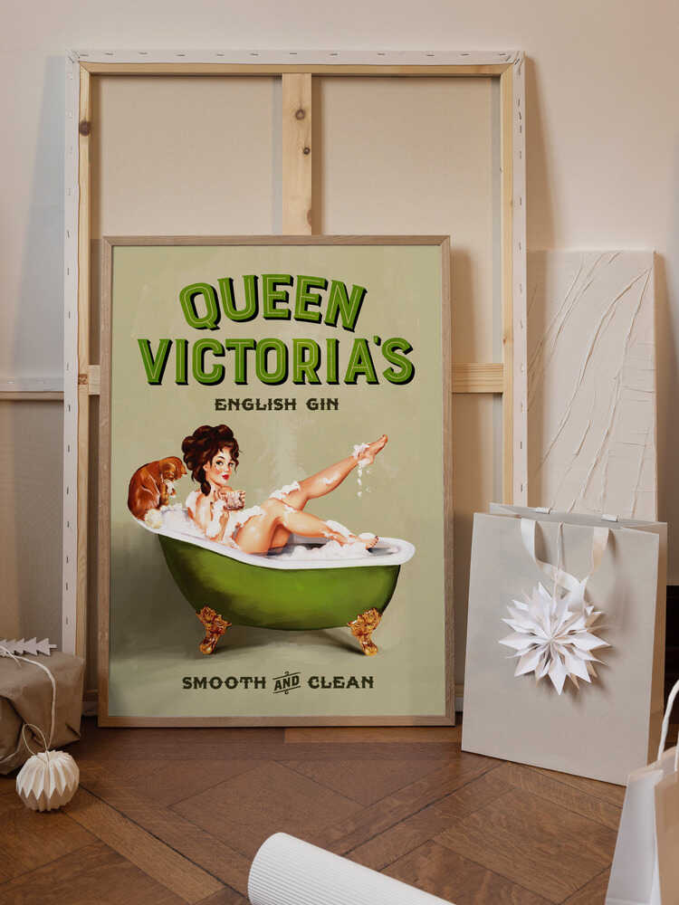 Queen Victoria English Gin Bath Pinup Girl