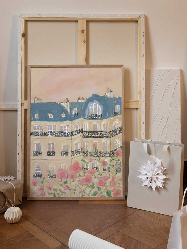 Sunset Over Paris Buildings