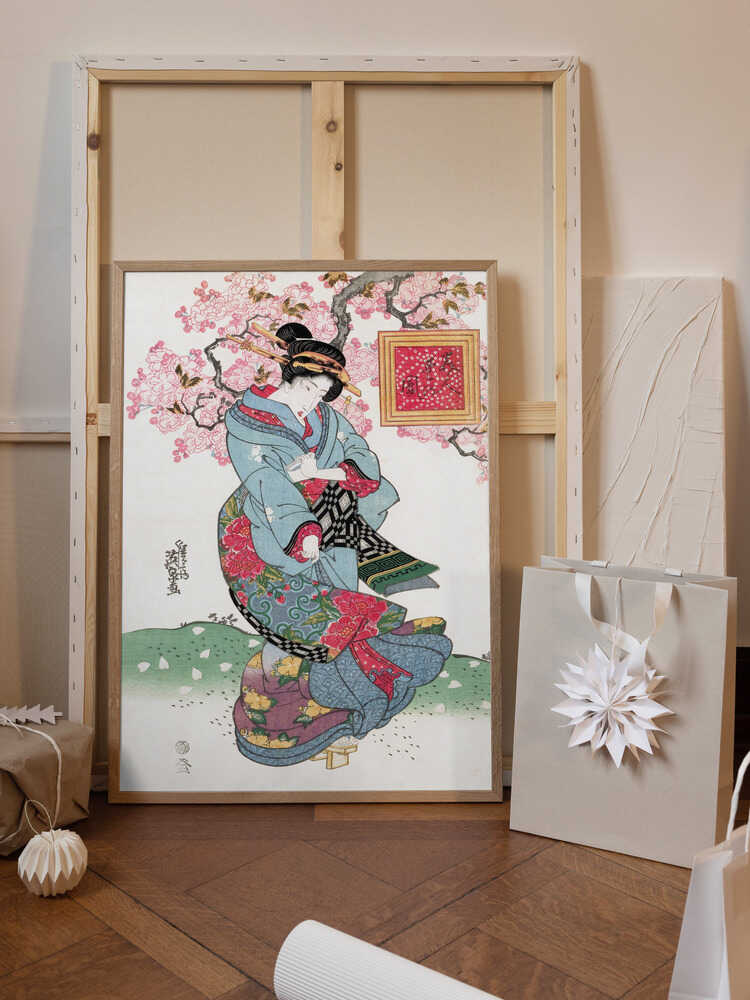 Japanese Woman (1828) Vintage Woodblock Print