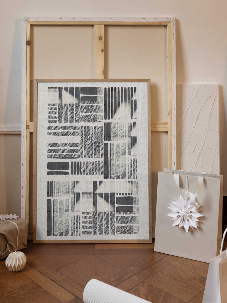 Geometric Patterns With Textured Monochrome Lines